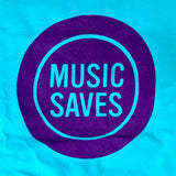 MUSIC SAVES tahiti blue logo t-shirts