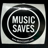 MUSIC SAVES black logo stickers