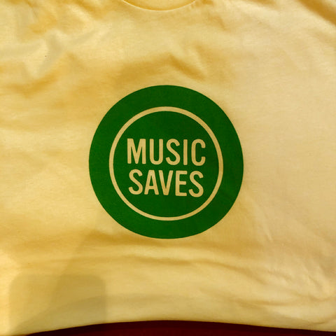 MUSIC SAVES banana cream logo t-shirts